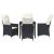 Set de masă pentru grădină cu pernă 5 pcs Negru poliratan GartenMobel Dekor