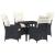 Set de masă pentru grădină cu pernă 5 pcs Negru poliratan GartenMobel Dekor