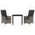 Set de masă pentru grădină cu pernă 3 pcs Gri poliratan GartenMobel Dekor