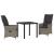 Set de masă pentru grădină cu pernă 3 pcs Gri poliratan GartenMobel Dekor