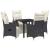 Set de masă pentru grădină cu pernă 5 pcs Negru poliratan GartenMobel Dekor