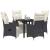 Set de masă pentru grădină cu pernă 5 pcs Negru poliratan GartenMobel Dekor