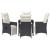Set de masă pentru grădină cu pernă 5 pcs Negru poliratan GartenMobel Dekor