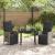 Set de masă pentru grădină cu pernă 3 pcs Gri poliratan GartenMobel Dekor