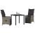 Set de masă pentru grădină cu pernă 3 pcs Gri poliratan GartenMobel Dekor