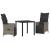 Set de masă pentru grădină cu pernă 3 pcs Gri poliratan GartenMobel Dekor
