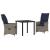 Set de masă și scaune cu pernă 3 pcs Gri Ratan PE GartenMobel Dekor