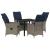 Set de masă și scaune cu pernă 5 pcs Gri Ratan PE GartenMobel Dekor