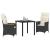 Set de masă pentru grădină cu pernă 3 pcs Negru poliratan GartenMobel Dekor