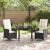 Set de masă pentru grădină cu pernă 3 pcs Negru poliratan GartenMobel Dekor