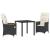 Set de masă pentru grădină cu pernă 3 pcs Negru poliratan GartenMobel Dekor