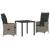 Set de masă pentru grădină cu pernă 3 pcs Gri poliratan GartenMobel Dekor