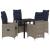 Set de masă pentru grădină cu pernă 5 pcs Negru poliratan GartenMobel Dekor