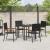Set de masă pentru grădină cu pernă 5 pcs Negru poliratan GartenMobel Dekor