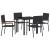 Set de masă pentru grădină cu pernă 5 pcs Negru poliratan GartenMobel Dekor
