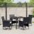 Set de masă pentru grădină cu pernă 5 pcs Negru poliratan GartenMobel Dekor