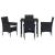 Set de masă pentru grădină cu pernă 5 pcs Negru poliratan GartenMobel Dekor