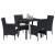 Set de masă pentru grădină cu pernă 5 pcs Negru poliratan GartenMobel Dekor