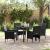 Set de masă pentru grădină cu pernă 5 pcs Negru poliratan GartenMobel Dekor