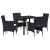 Set de masă pentru grădină cu pernă 5 pcs Negru poliratan GartenMobel Dekor