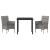 Set de masă pentru grădină cu pernă 3 pcs Gri poliratan GartenMobel Dekor