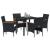 Set de masă pentru grădină cu pernă 5 pcs Negru poliratan GartenMobel Dekor