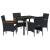 Set de masă pentru grădină cu pernă 5 pcs Negru poliratan GartenMobel Dekor