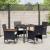 Set de masă pentru grădină cu pernă 5 pcs Negru poliratan GartenMobel Dekor