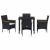 Set de masă pentru grădină cu pernă 5 pcs Negru poliratan GartenMobel Dekor