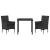 Set de masă pentru grădină cu pernă 3 pcs Negru poliratan GartenMobel Dekor