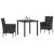 Set de masă pentru grădină cu pernă 3 pcs Negru poliratan GartenMobel Dekor