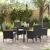 Set de masă pentru grădină cu pernă 5 pcs Negru poliratan GartenMobel Dekor