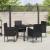 Set de masă pentru grădină cu pernă 5 pcs Negru poliratan GartenMobel Dekor