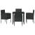 Set de masă pentru grădină cu pernă 5 pcs Negru poliratan GartenMobel Dekor