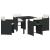 Set de masă pentru grădină cu pernă 5 pcs Negru poliratan GartenMobel Dekor