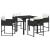 Set de masă pentru grădină cu pernă 5 pcs Negru poliratan GartenMobel Dekor
