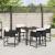 Set de masă pentru grădină cu pernă 5 pcs Negru poliratan GartenMobel Dekor