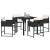 Set de masă pentru grădină cu pernă 5 pcs Negru poliratan GartenMobel Dekor