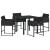 Set de masă pentru grădină cu pernă 5 pcs Negru poliratan GartenMobel Dekor