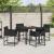 Set de masă pentru grădină cu pernă 5 pcs Negru poliratan GartenMobel Dekor