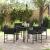 Set de masă pentru grădină cu pernă 5 pcs Negru poliratan GartenMobel Dekor