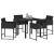 Set de masă pentru grădină cu pernă 5 pcs Negru poliratan GartenMobel Dekor