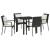 Set de masă pentru grădină cu pernă 5 pcs Negru poliratan GartenMobel Dekor
