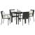 Set de masă pentru grădină cu pernă 5 pcs Negru poliratan GartenMobel Dekor