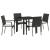 Set de masă pentru grădină cu pernă 5 pcs Negru poliratan GartenMobel Dekor