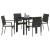Set de masă pentru grădină cu pernă 5 pcs Negru poliratan GartenMobel Dekor