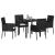 Set de masă pentru grădină cu pernă 5 pcs Negru poliratan GartenMobel Dekor