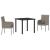 Set de masă pentru grădină cu pernă 3 pcs Gri poliratan GartenMobel Dekor