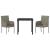 Set de masă pentru grădină cu pernă 3 pcs Gri poliratan GartenMobel Dekor