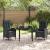 Set de masă pentru grădină cu pernă 3 pcs Negru poliratan GartenMobel Dekor